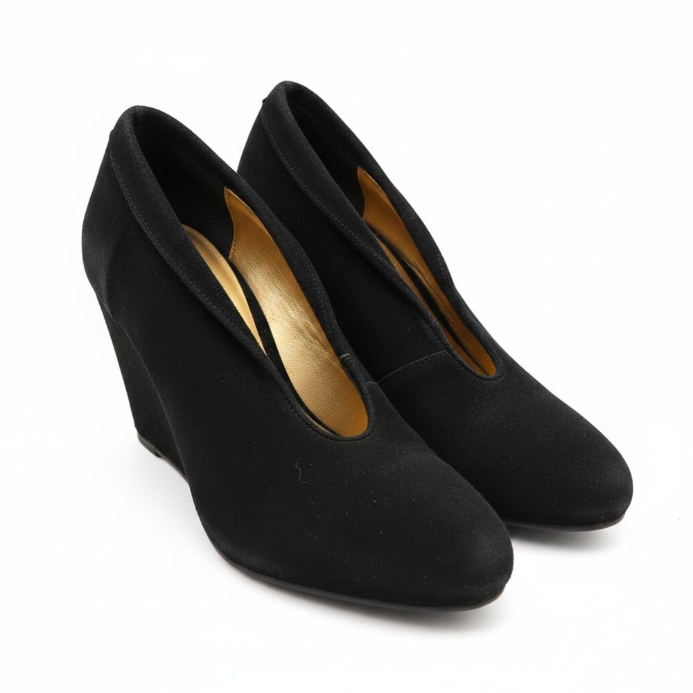 Mossimo Black Suede Leather V-Cut Pointed Toe Stiletto Heel Shooties Size 9